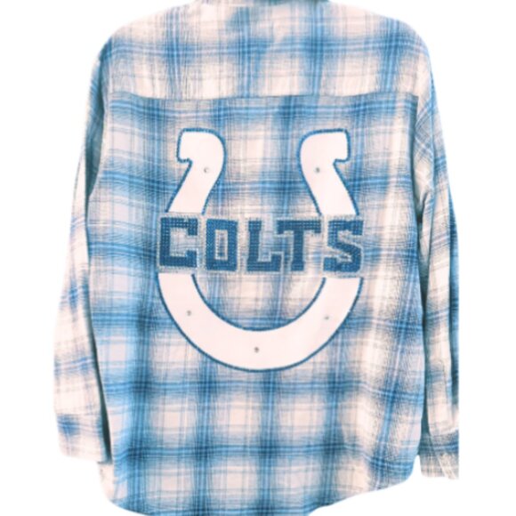 Indianapolis Colts Rhinestone Flannel - Picture 1 of 2